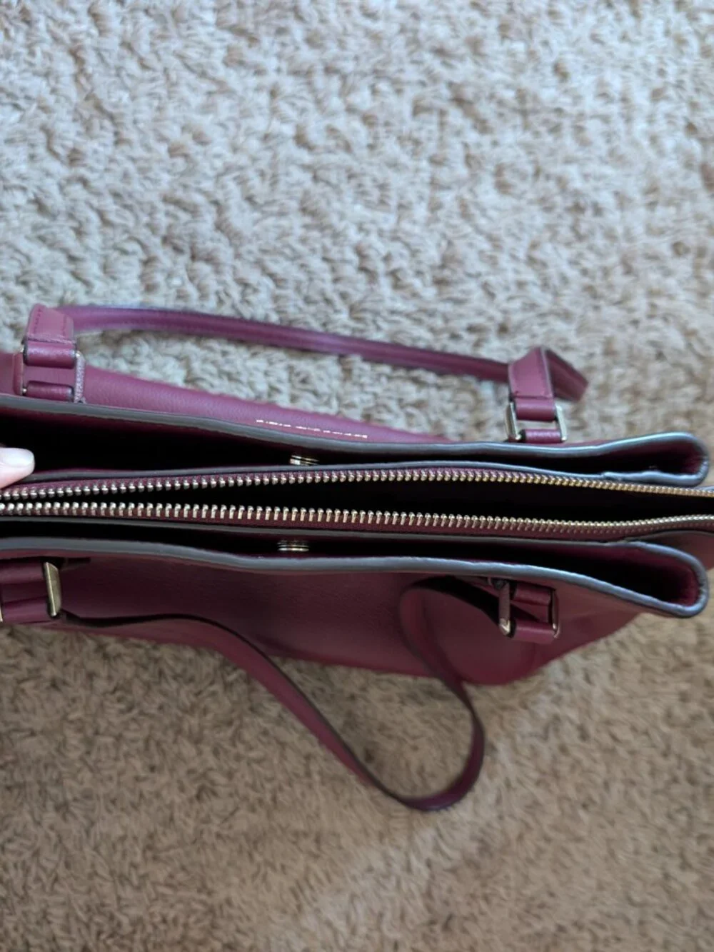 kate spade new york Burgundy Pebbled Money Tote